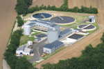 Luftbild des Kläranlagen-Geländes in Quakenbrück
